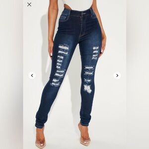 Fashion Nova Distressed High Waist Skinny Jeans size 5